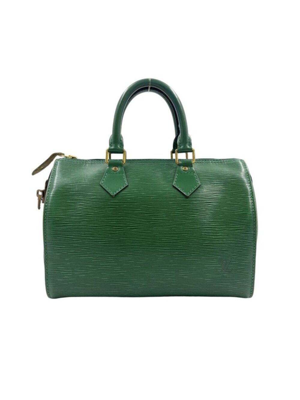 Louis Vuitton Speedy 25 Epi Borneo Green Leather Handbag Gold